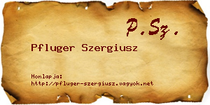 Pfluger Szergiusz névjegykártya